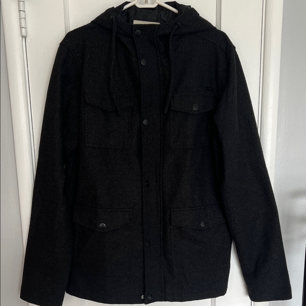 Men's Black Hooded Jacket